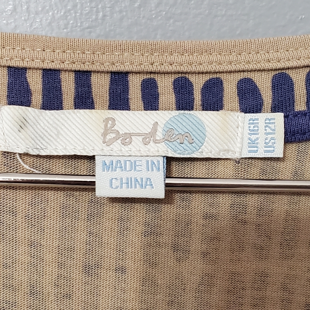 Boden Blue and Tan Dress Womens Size 12 - Picture 6 of 7